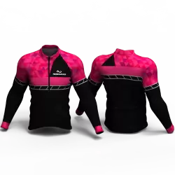 Fucsia triangles Camiseta de ciclismo nomadas para mujeres y hombres