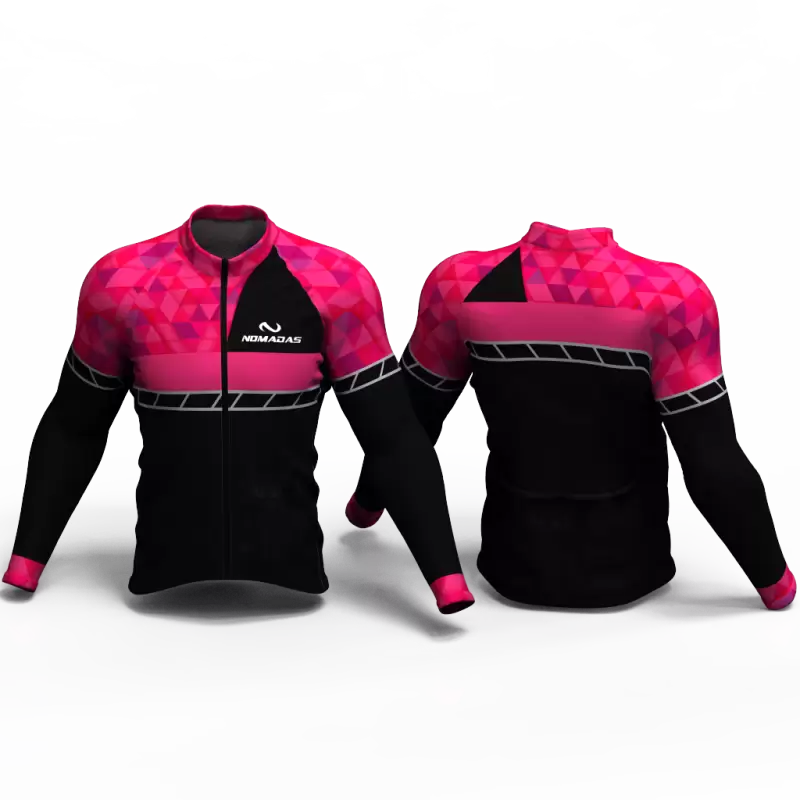 Fuchsia triangles Cycling jersey