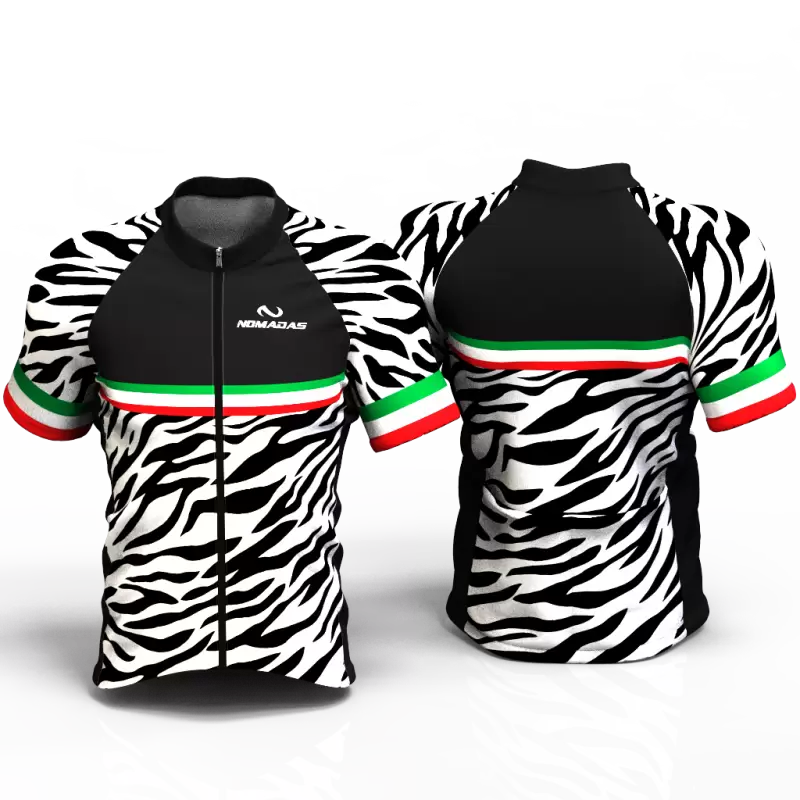 Zebra Camiseta de ciclismo nomadas para mujeres y hombres