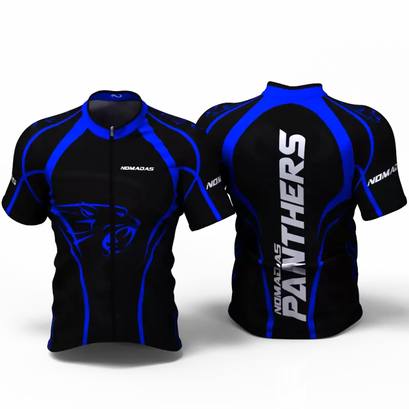 Panther azul Camiseta de ciclismo nomadas mujeres y hombres