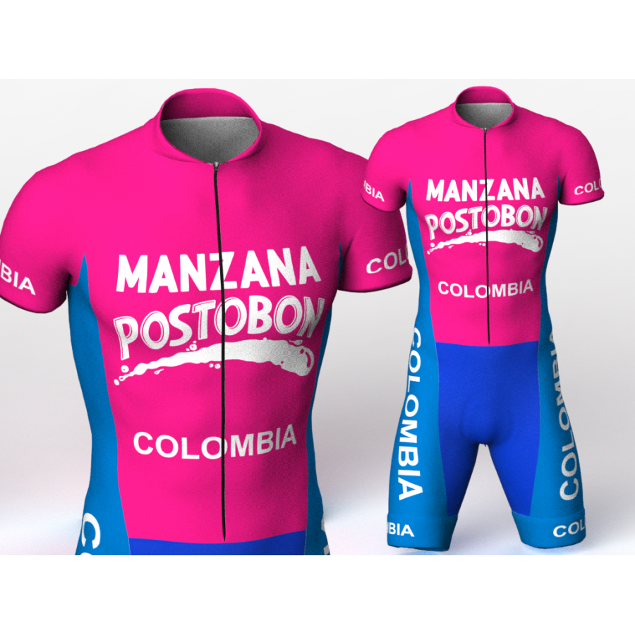 NATIONAL TEAM COLOMBIA FUCHSIA CYCLING SUIT Size 16 Sleeves Short ...