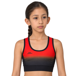 Top deportivo Degradado Rojo y Negro NÓMADAS para niña - vista frontal