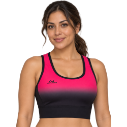 Top deportivo Degradado Fucsia y Negro NÓMADAS para mujer - vista frontal