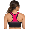 Top deportivo Degradado Fucsia y Negro NÓMADAS para mujer - vista posterior