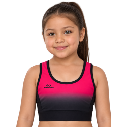 Top deportivo Degradado Fucsia y Negro NÓMADAS para niña - vista frontal