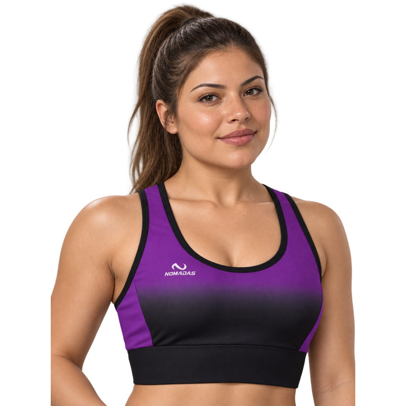 Top deportivo Degradado Morado A NÓMADAS para mujer - vista frontal